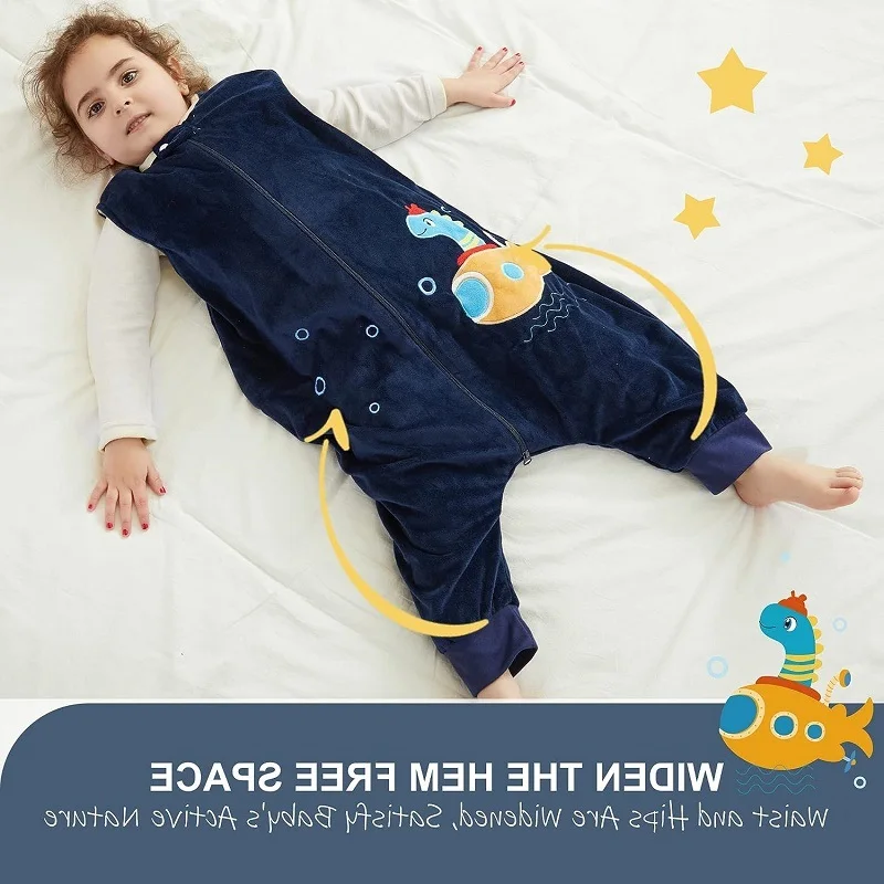 MICHLEY Cartoon Children Baby Sleeping Sleepsack With Feet Sleeveless Sleepwear Pajamas For Girls Boys Kids Bag Sack 1-6T