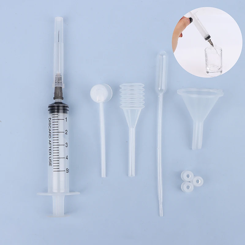 8units/Set Perfume Refill Tools Set Plastic Diffuser Syringe Straw Dropper Funnel Spray Dispensing Cosmetic Tools