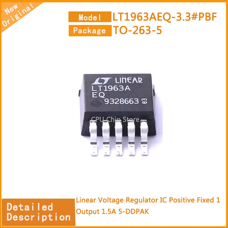 

5Pcs/Lot New Original LT1963AEQ-3.3#PBF LT1963AEQ-3.3 Linear Voltage Regulator IC Positive Fixed 1 Output 1.5A 5-DDPAK