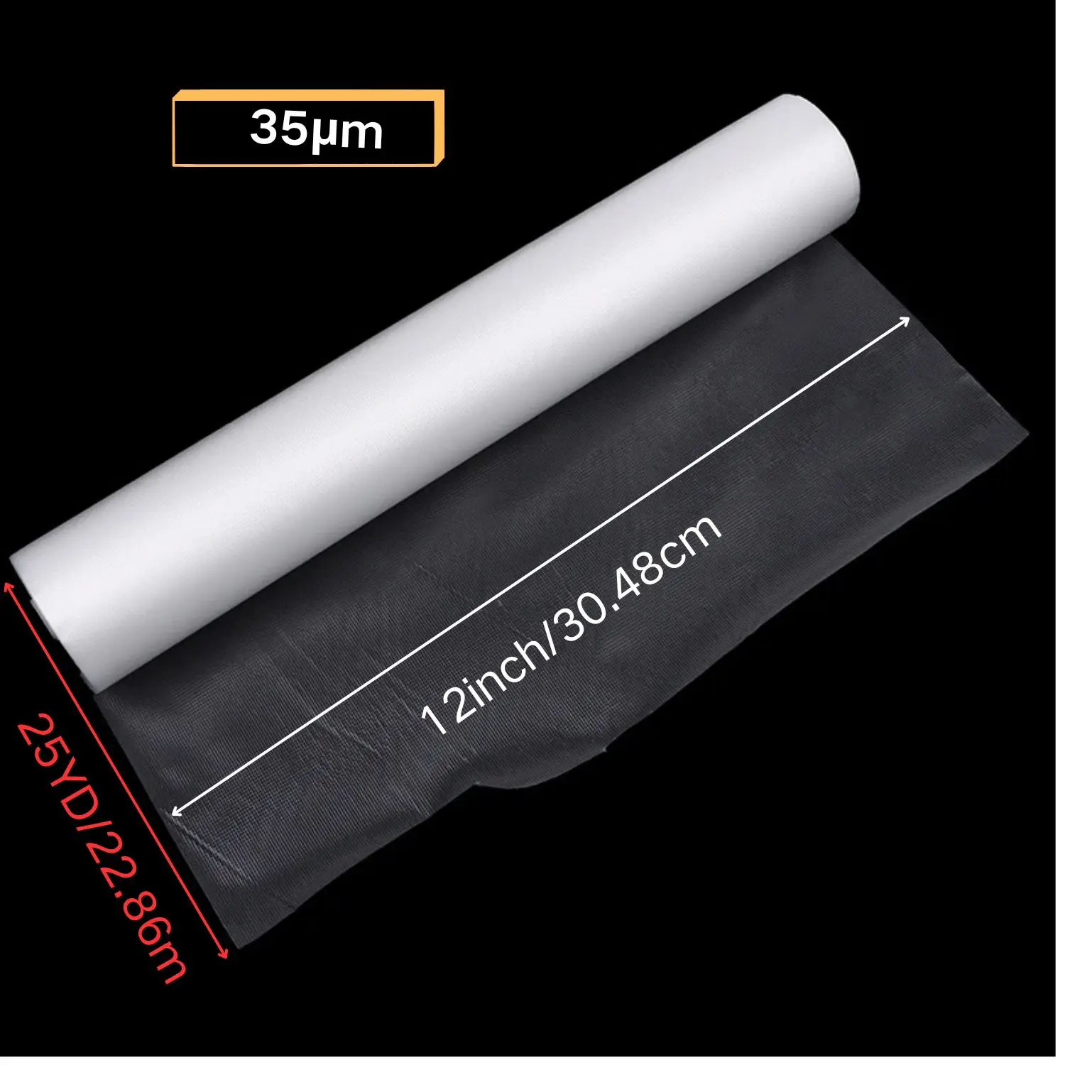 Embroidery Stabilizer Wash Away Stabilizer 12" x 25 Yd Roll 35&micro;m Clear Water Soluble Backing & Topping