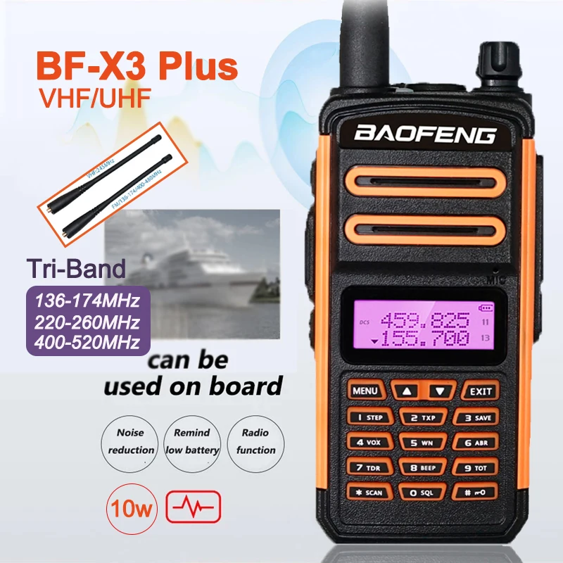 BaoFeng walkie talkie resistente al agua IP66 S5 Plus, transceptor HF