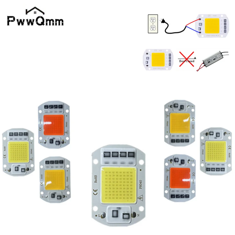 Pwwqmm Ac110V 220V Led Chip 20W 30W 50W Cob Chip Non C' È Bisogno Driver Led Lampada Perline Per Luce Di Inondazione Faretto Lampada Illuminazione Fai