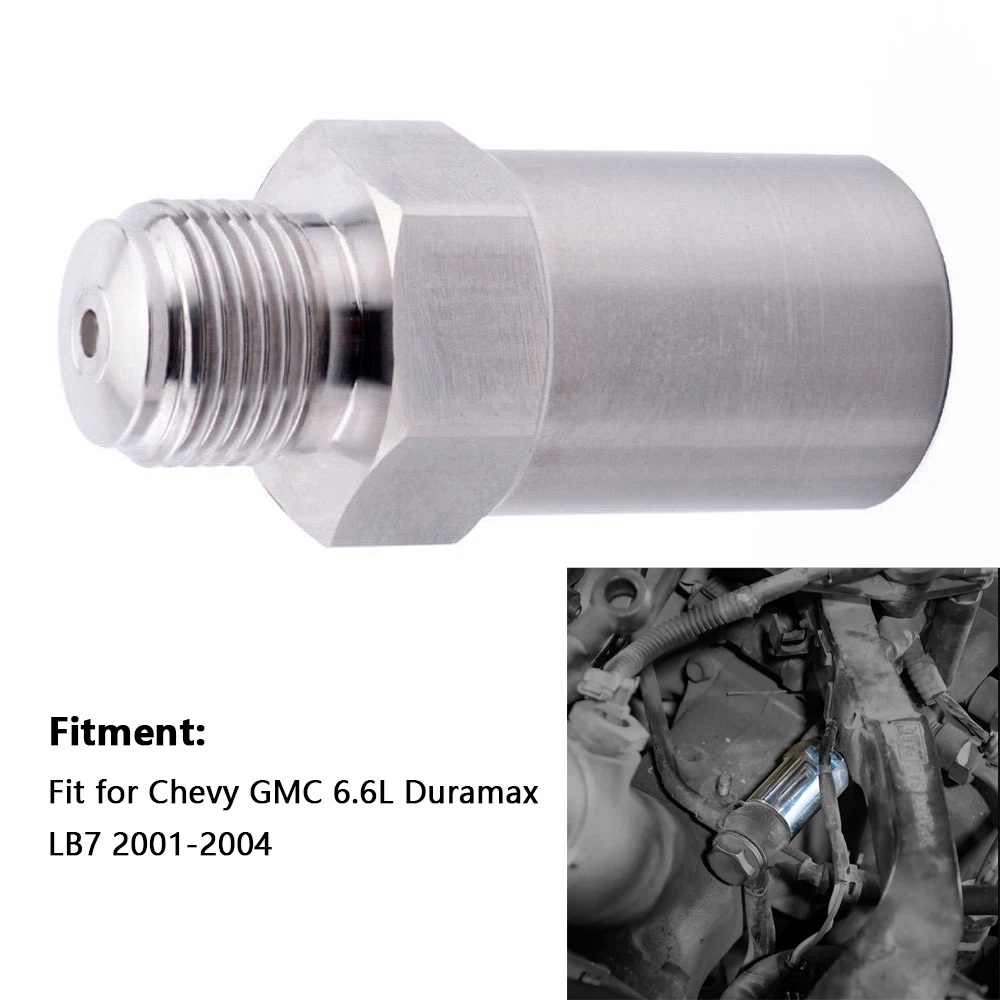 

Fuel Rail Plug Valve For Chevy GMC 6.6L Duramax LB7 2001-2004 Stainless Steel Silver Fuel Rail Plug Valve Car Accessories