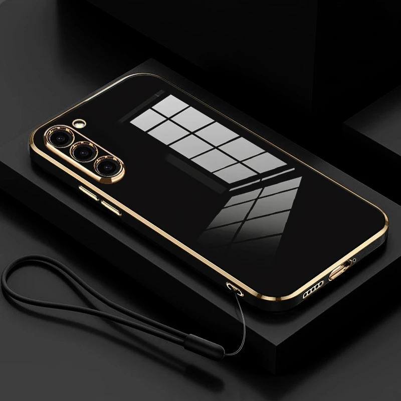 Luxury Plating Lanyard Silicone Case – Premium Back Cover for Samsung Galaxy Series