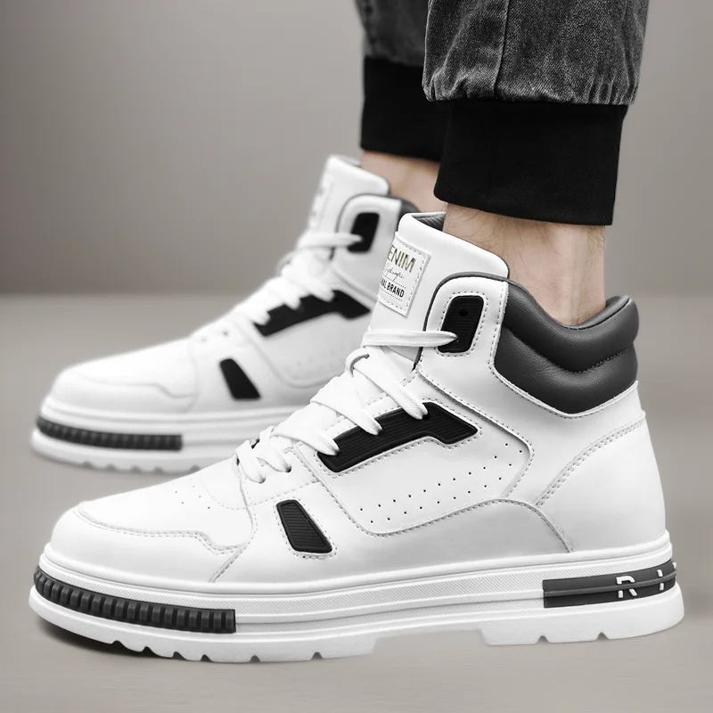6cm 8cm height increasing shoes genuine Leather mens elevator shoes for man sports sneakers elevate taller lift shoes Luxury 4