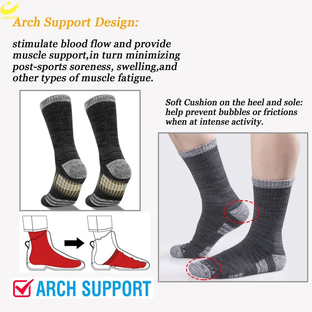 LAZAWG 5Pairs Men's Cotton Running Crew Socks Middle Tube High Quality Casual Breathable Warm Sports Socks for Men Soft Sock