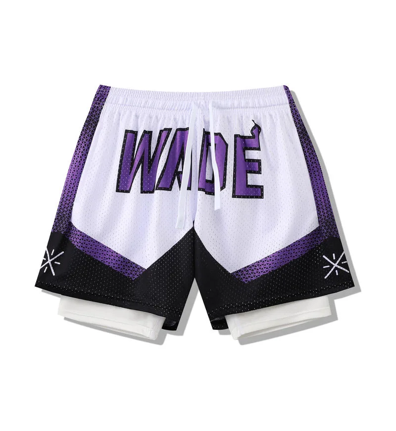 NEW 24/25 American shorts Summer men's youth pants boy Double -layer basketball pants net beach pants casual fitness pants7033 6