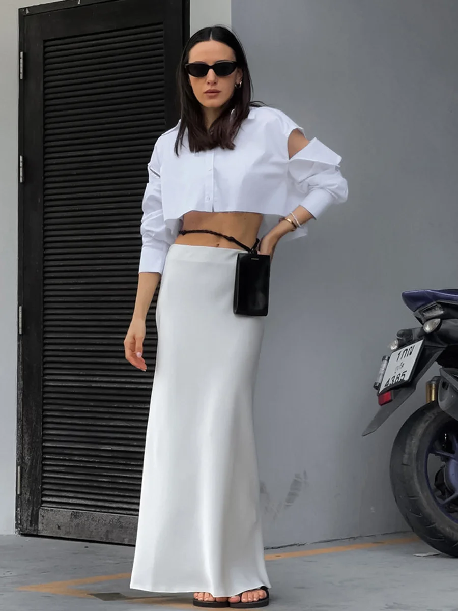 

2023 New Half Skirt Casual Temperament Commuter High-grade Fashion Foreign Trade Women's White Skirt Japanese y2k