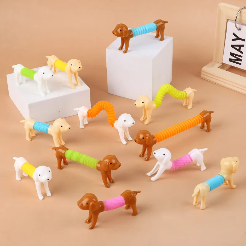 12-36Pcs Stretchable Dog Toy Kids Birthday Party Favors Pinata Filler School Rewards Telescoping Animal Sensory Squeeze​ Pet Toy