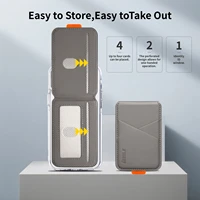 Porte-cartes magnétique Magsafe en cuir de luxe pour iPhone 14 13 15 16 17 Pro Max 16Plus, anti-RFID, pour cartes bancaires et d'identité 4