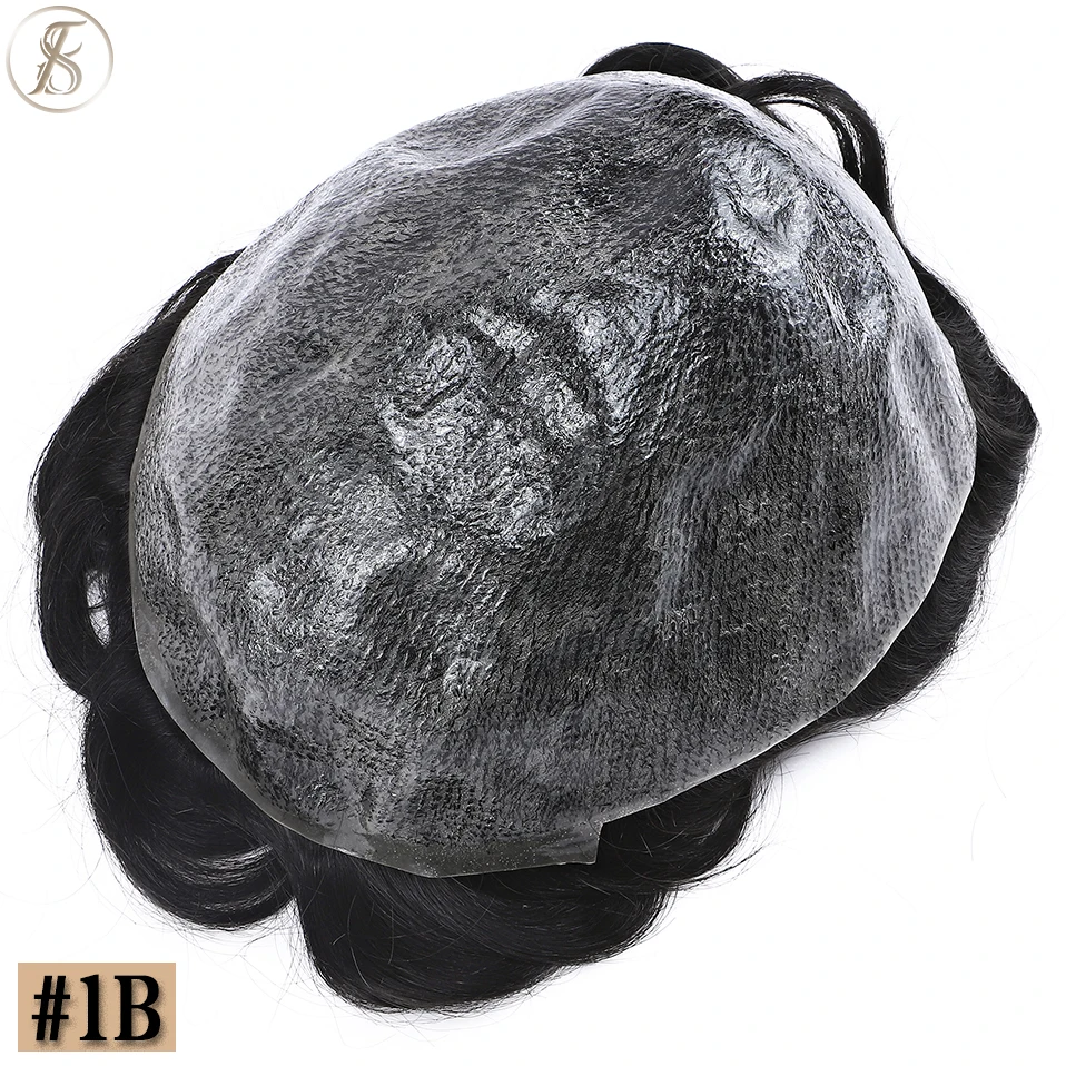 TESS Toupet Männer 0,1mm PU Basis Perücke Mann 75g Natürliche Haar Perücke 100% Männliche Ersatz System Prothese unsichtbare Brasilien Haarteil – Detail 13