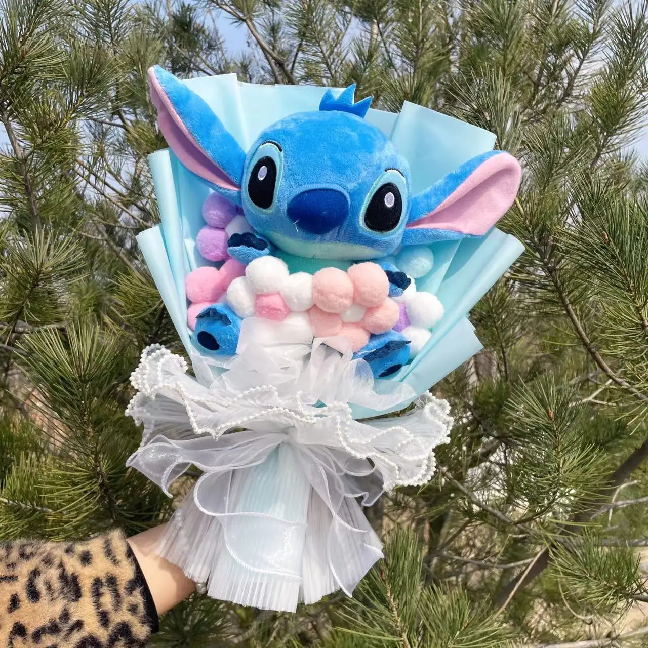 Disney Anime Stitch Plush Bouquet Stuffed Super Soft Kids Doll Christmas Birthday Valentine Graduation Gifts 4