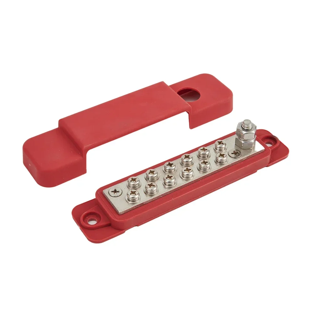 차량용 터미널 블록 액세서리, 180A 12V DC 버스바 버스 배전 블록, 아연 합금 12 포인트 쌍, 블랙 레드