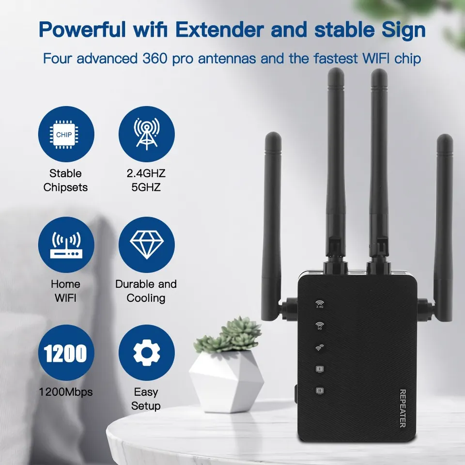 WLAN Repeater, 1200 Mbit/s WLAN-versterker