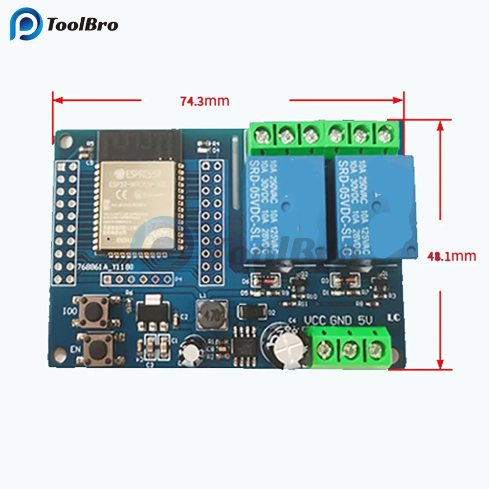 Carte ESP32 4 Relais – Wi‑Fi/Bluetooth – Alim 220V Ou 5‑30V – Pour Domotique, Automatisation – GPIO, CP2102 – Prête à Programmer