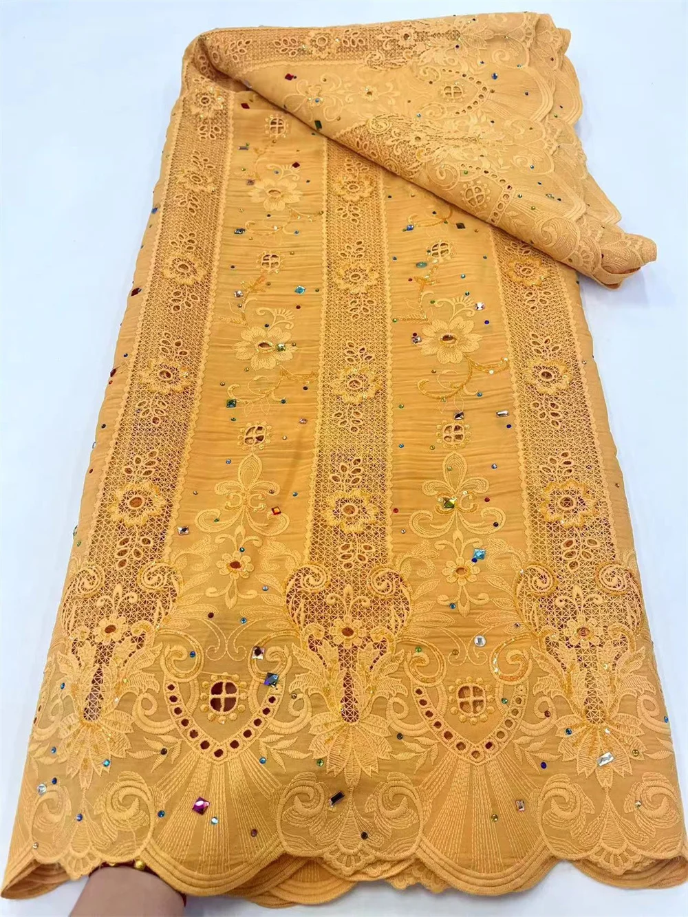 African Chiffon Lace Fabric Lace Material Nigerian French African Green Fabrics Women Wedding Ya06-2 Sequins Jacquard Lace Fabric Cotton Voile Lace Fabric Lace Trim Fabric