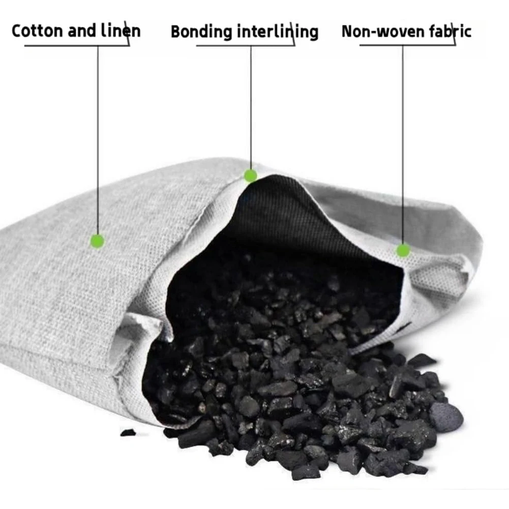 Activated Charcoal Bags 2x200g Car Air Dehumidifier Reusable Odor Absorber Moisture Absorber for Home Car Pets Bathroom Basement