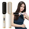 Electric Heating Straight Comb Double Use LCD Electric Hair Straightener Curler Anti-Scalding Styling Tool Straightening Brush 1