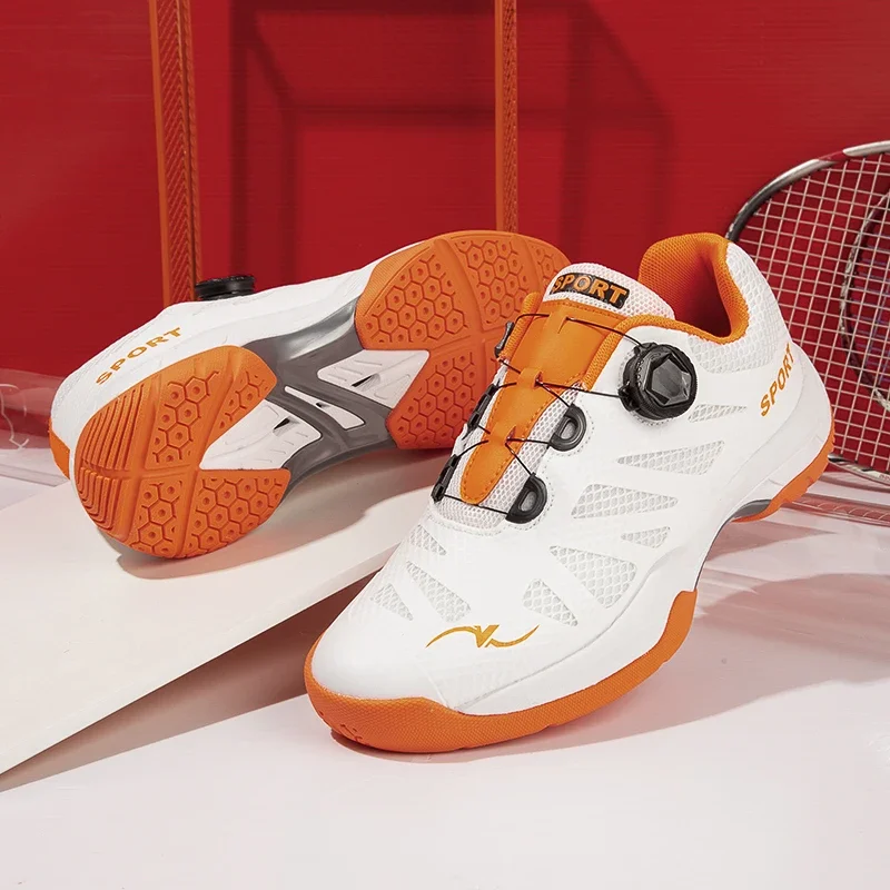 2024 Brand New Carbon Plate Rotating Buckle Badminton Shoes for Men Breathable Wear-Resistant And Anti-slip Table Tennis Shoes 2
