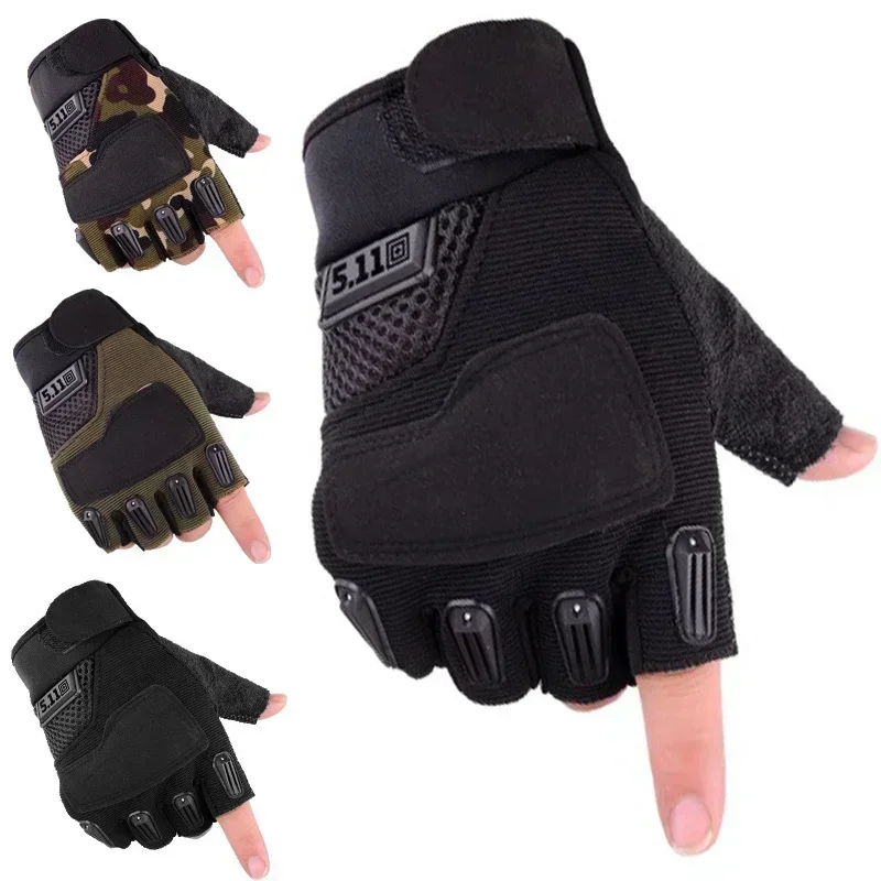 Fingerless Gym Gloves Men Half Finger Military Army Tactical Anti-skid Outdoor Sport Women Ridding