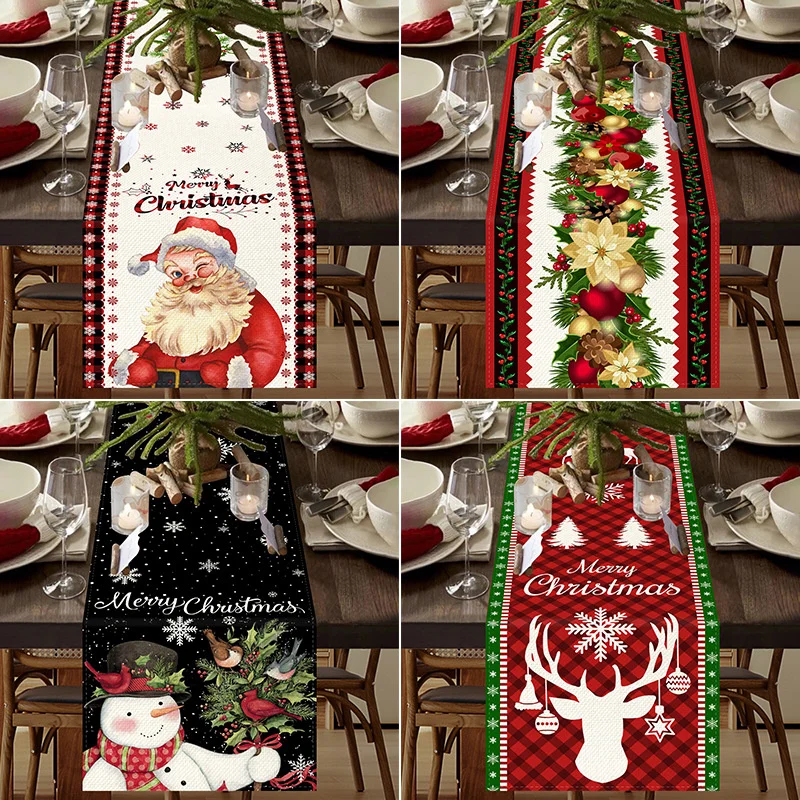 

Anti-scratch Table Runner 110g High-quality Linen Material Print Design Soft Does Not Fade Dining Room Linen Tablecloth