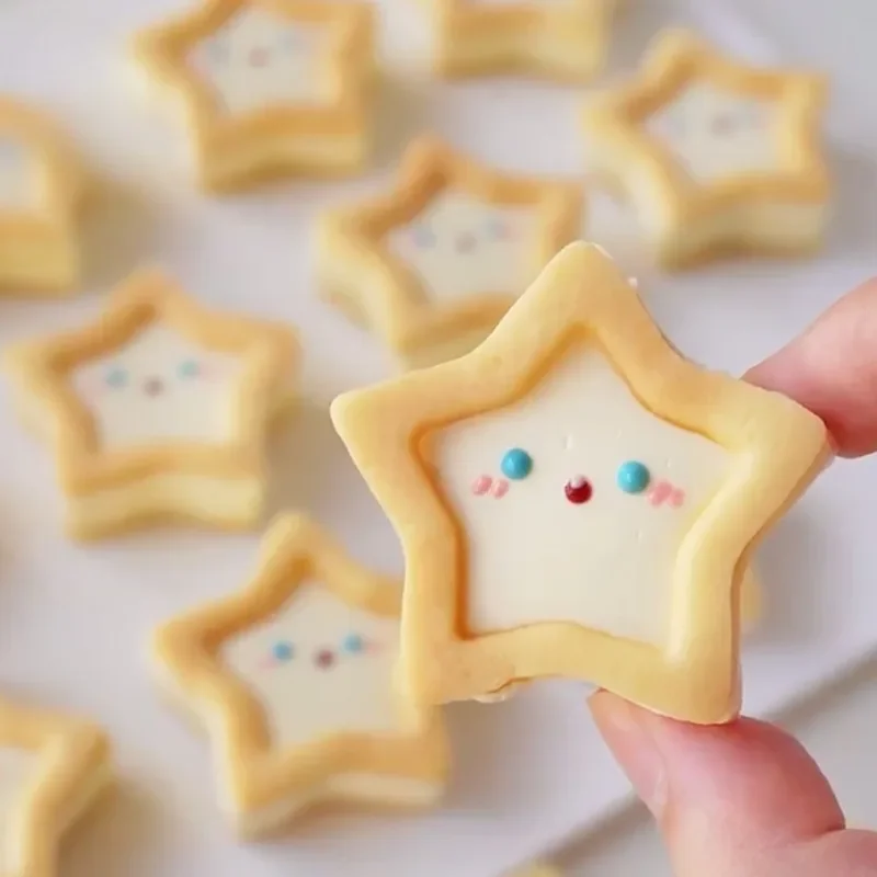 3D Star Cookie Cutter and Fondant Embosser Baby Shower Birthday Biscuit Mold Cake Decoration Tools