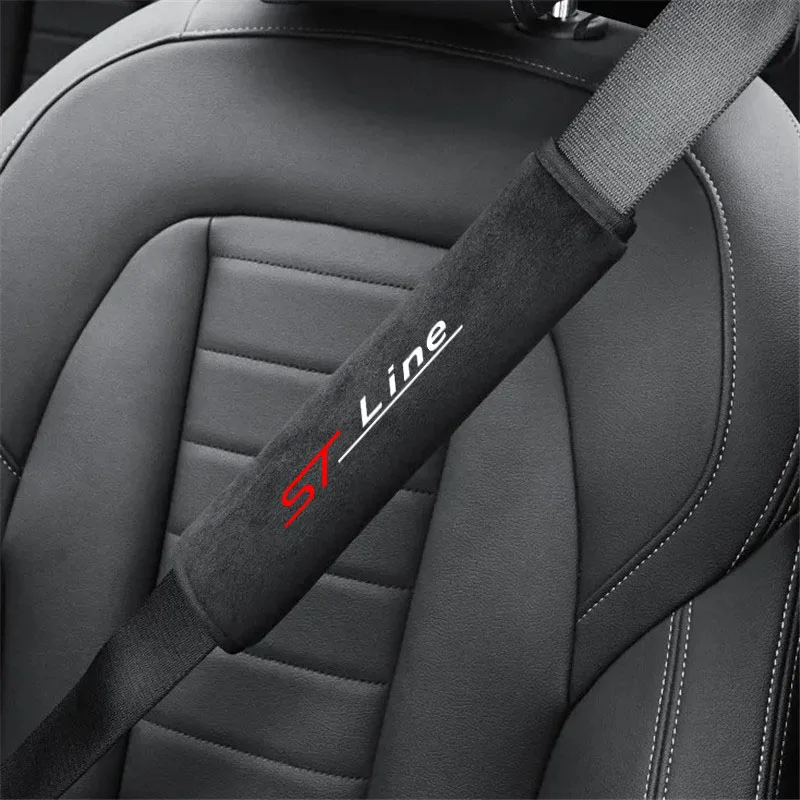 2Pcs Car Safety Belt Shoulder Cover Pad Plush Seat Belt Shoulder for ST LINE MK4 MK3 Mondeo Fusion Focus MK2 Auto Accessories