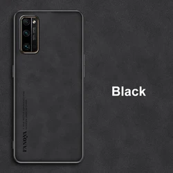 Luxury Matte PU Leather Phone Case - Premium Protection Coque for Honor View 30 Pro (Black)