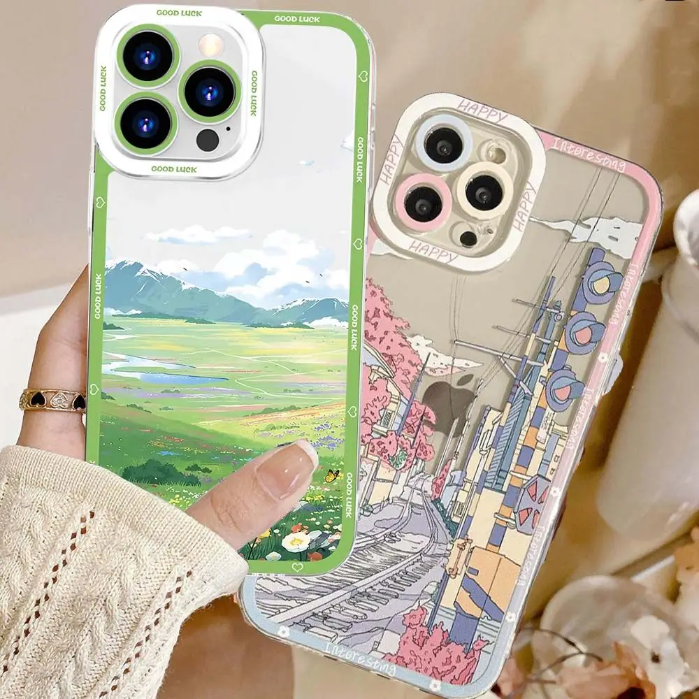 Sakura Blossom Anime Town Phone Case