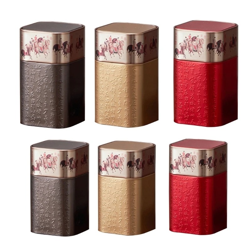 Portable Small Tea Packagings Box Mini Empty Tea Tin Can Vintage Tinplate Containers Seal Jar Moisture-Proof tea tin box,tea canister