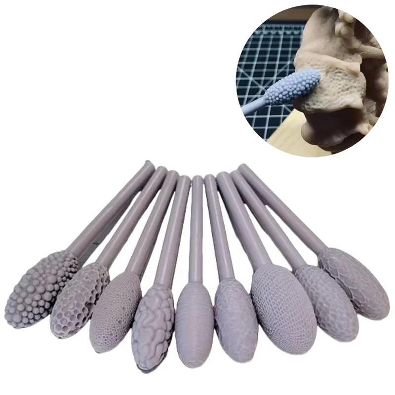 Polymer Clay Cutter Acrylic Clay Guides Rubber Scraper Tool 9 Piece Crafting Clay Diy Texture Tool Set Clay Art Texture Tool Set Embossed Latticework