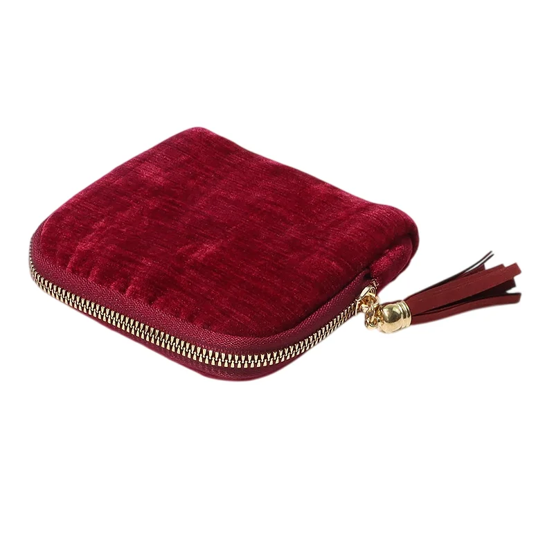 Luxurious Velvet Travel Jewelry Organizer - 6-Layer Zippered Pouch for Elegant Accessories Storage