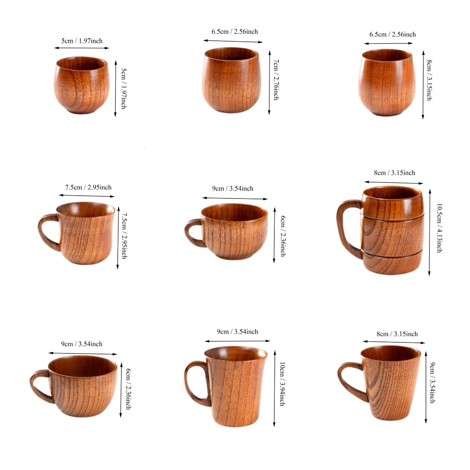 كوب خشبي للقهوة بمقبض