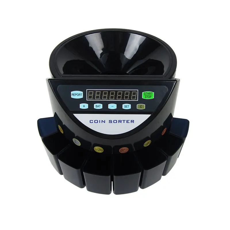 電動オートコインカウンター 新製品 EFD350 XD-9002 Euro Coin Sorter Counter LED Display Professional