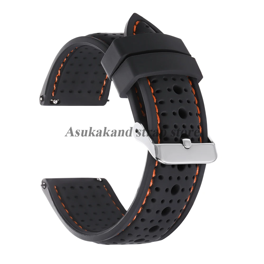 Premium Silicone Breathable Quick Release Rubber Watch Band Strap