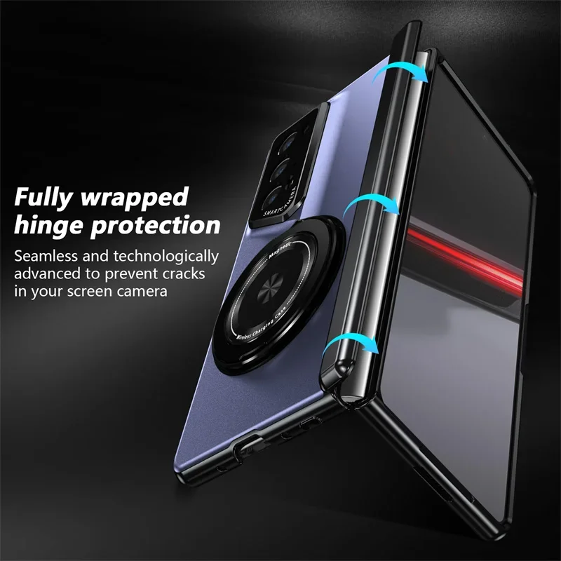 Matte Solid Color Shockproof Phone Case with Holder and Hard Shell Protection