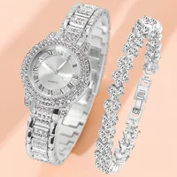 Women Watches Golden Tone Alloy Quartz Watch Stylish Rhinestone Bling Dress Watch Wristwatches, For Xmas