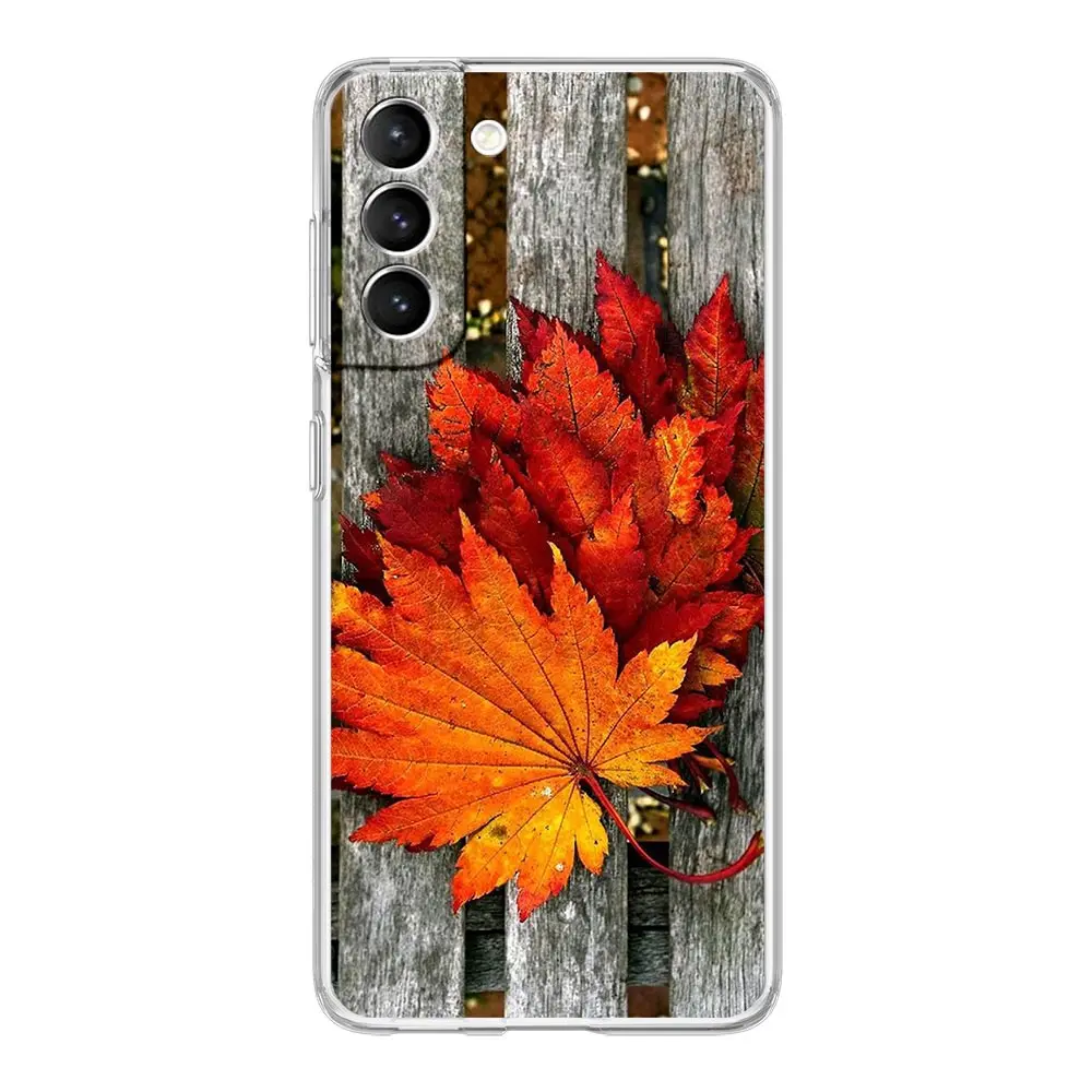 Maple Leaf Autumn Design Clear Phone Case