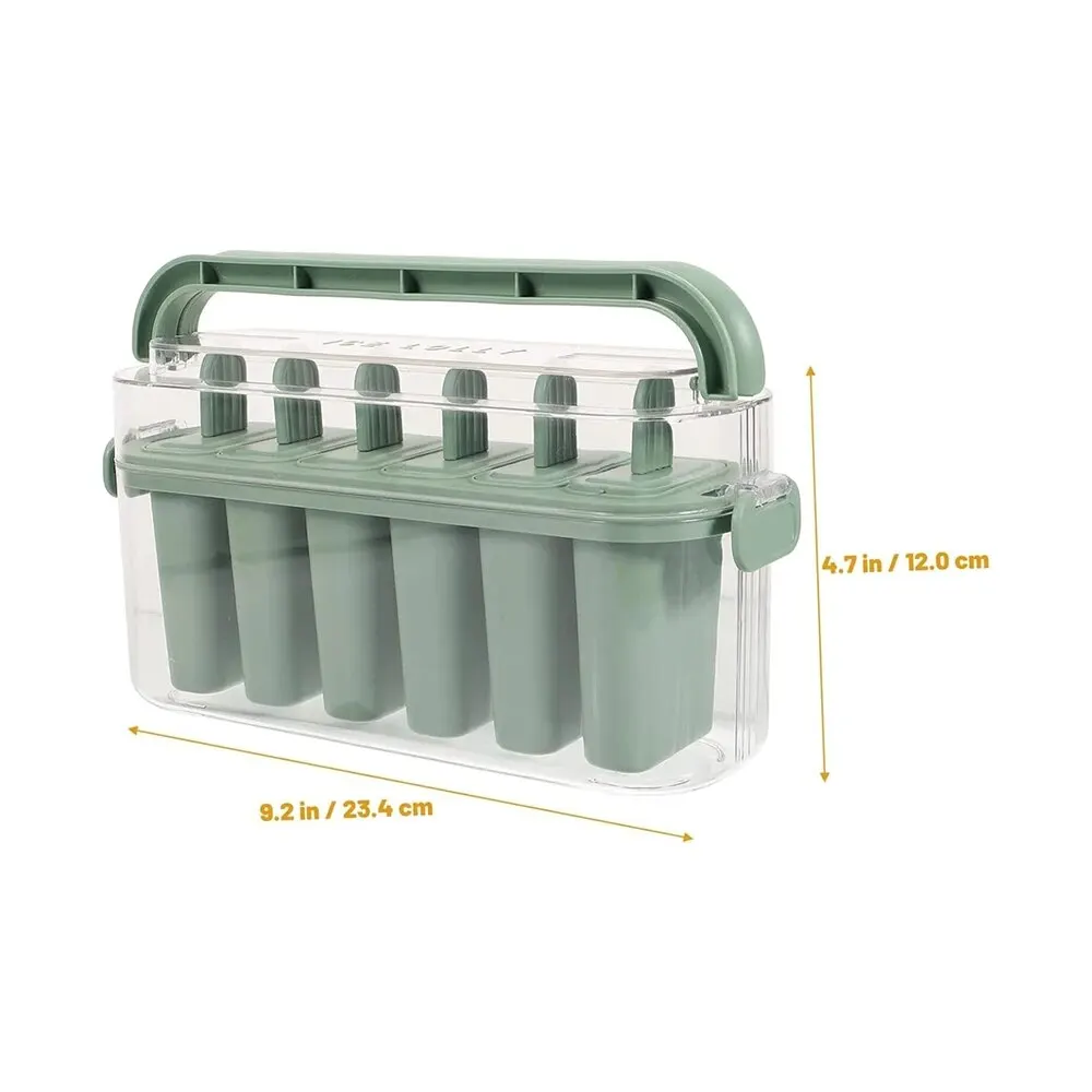 Ice Pop Maker Popsicle Mold (6 Molds )-Easy Homemade Popsicle Maker With Portable Container, Fill It.-Easy Remove Mold for ice mold,ice cream molds 1 Set