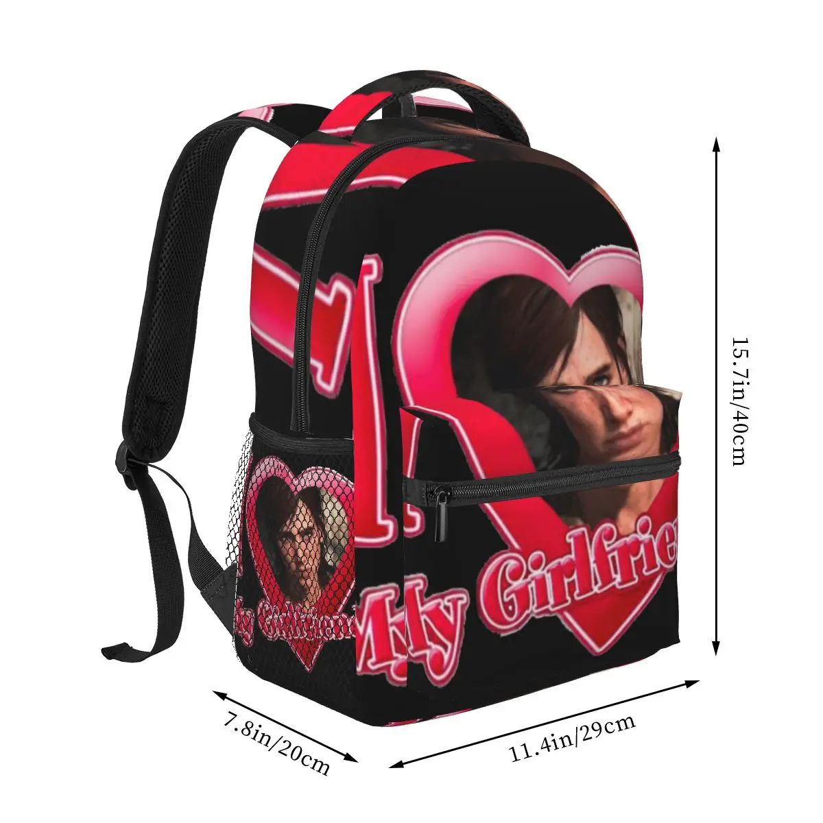 I Love My Girlfriend Ellie Williams Casual Backpack Unisex Students Leisure Travel Computer Backpack