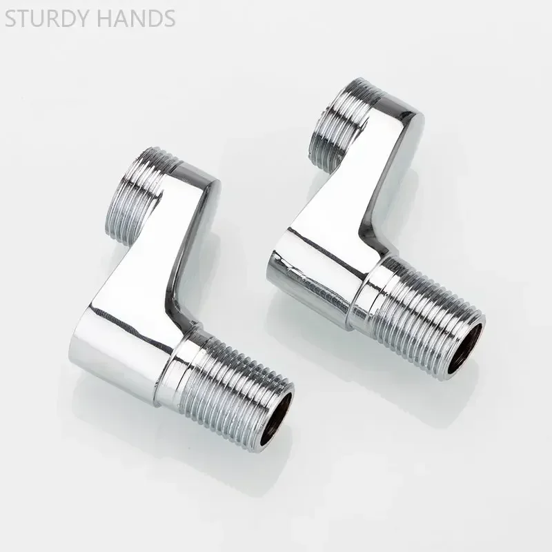 2Pcs Shower Faucet Curved Foot Adjustable Adapter Solid Brass Wall Mounted Replacement Angle Valve Kitchen Bathroom Accessories 6