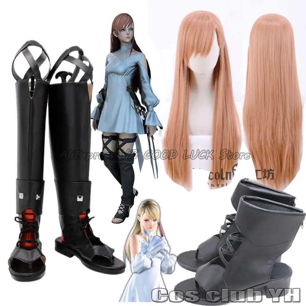 

Game FF14 Ryne Cosplay Minfilia Cosplay Costume Ling Wig Final Fantasy Series Shoes Boot Minfilia Halloween Carnival Accessories