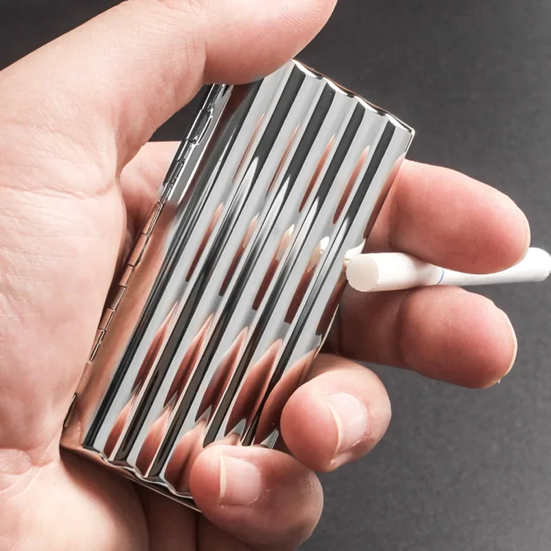 Metal Corrugated Cigarette Case Rust-proof Smoking Storage Pocket Cigarette  Box Smoking Accessories