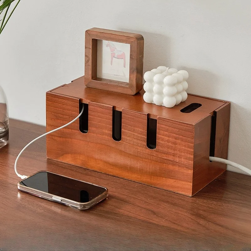 Router cable storage box Cable board socket Mobile phone charging arrangement storage box desktop power cable collection