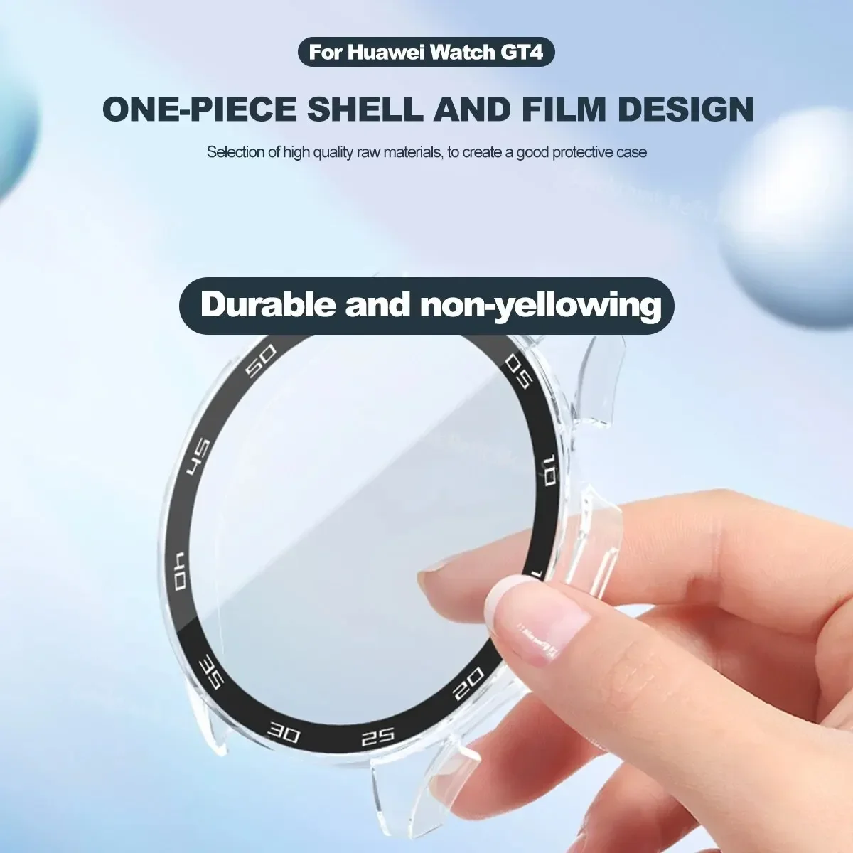 Premium Full-Cover Glass Protective Case for Huawei GT4 Smartwatch