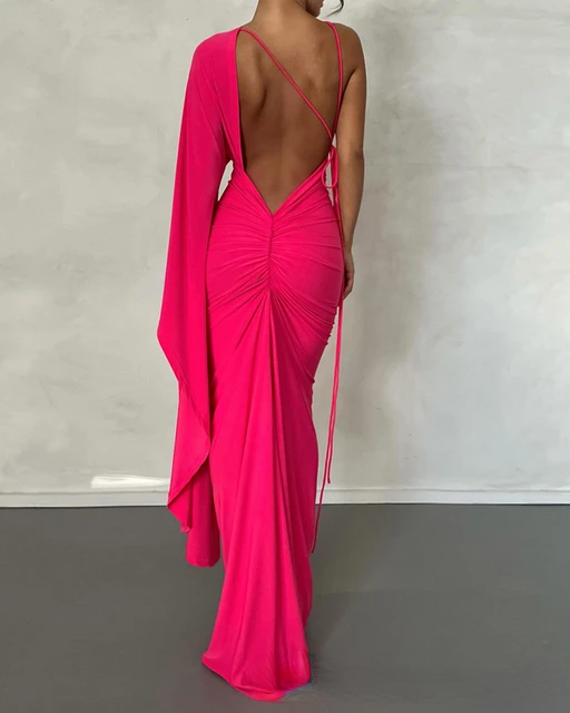 Rose Red Backless Maxi Dress: A Symphony of Elegance
