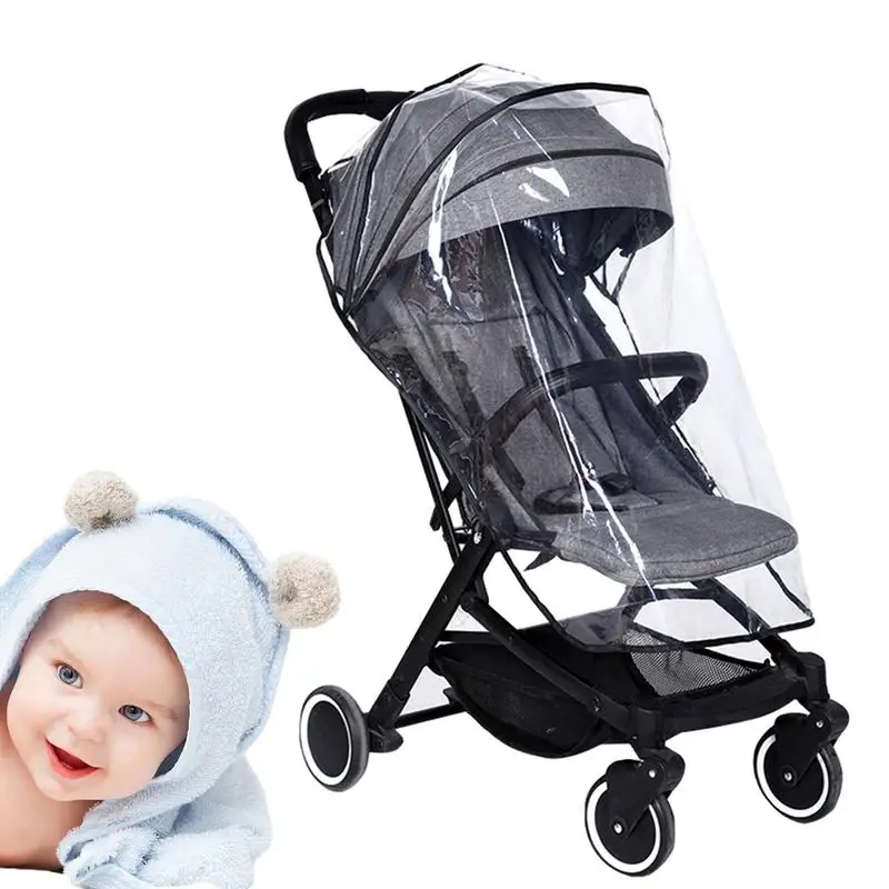 

Rain Cover For Stroller Windproof Stroller Snow Cover Winter Stroller Accessory Baby Weather Shield Rainproof Cover For Most