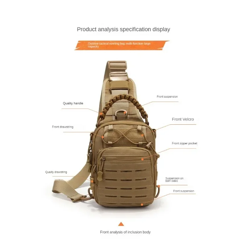Men's Outdoor Chest Bag Tactical Shoulder Bag Sling Backpack Waterproof Bag Climbing Hiking Cycling Hunting Travel 3