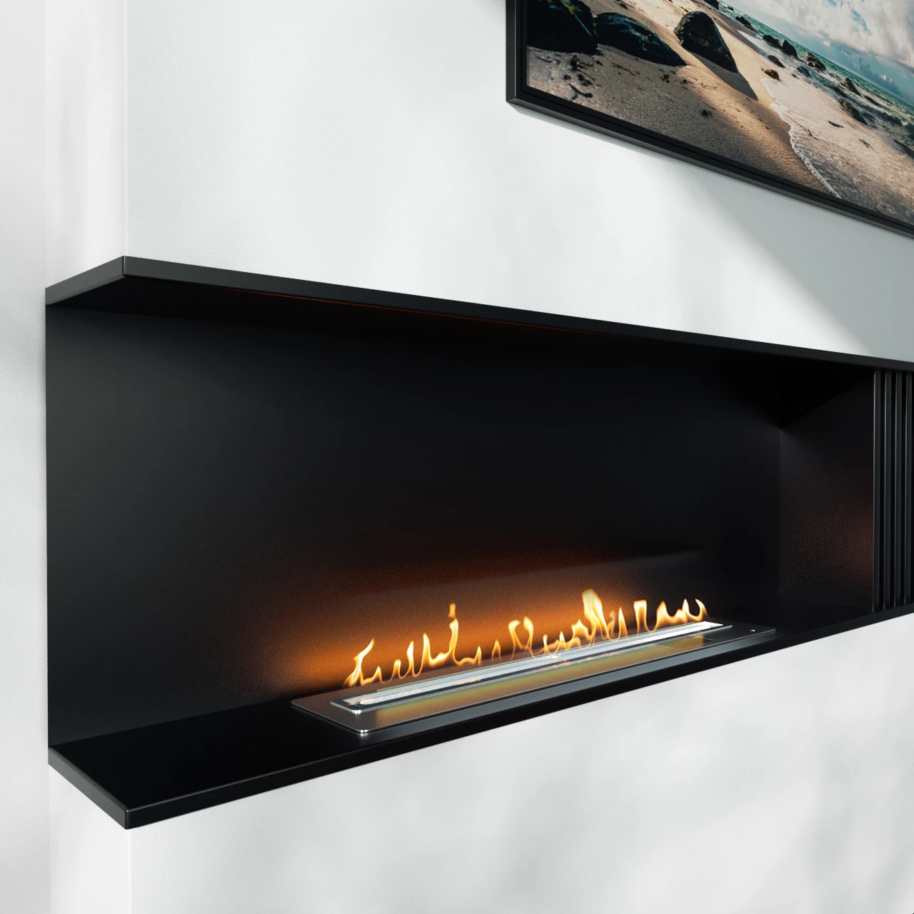 

Super 36 inch 900 mmL modern chimney wall design automatic ethanol fireplace