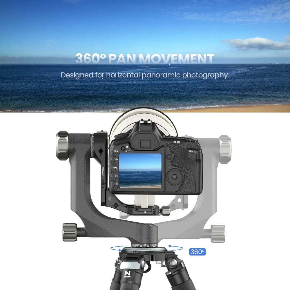 PH8 Professional Gimbal Tripod Head Carbon Fiber Heavy Duty Arca Swiss Q.R Plate